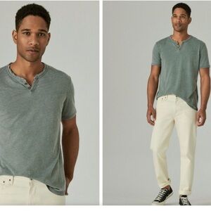 Lucky Brand Venice Burnout Sage Cotton Tee